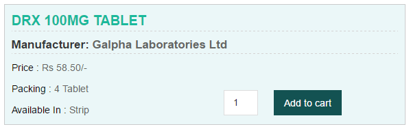 Dr. X 100 mg Tablets Price
