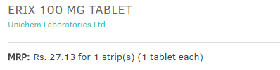 Erix Tablet Price