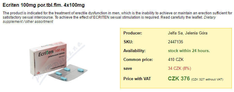 Ecriten 4x100 mg Price